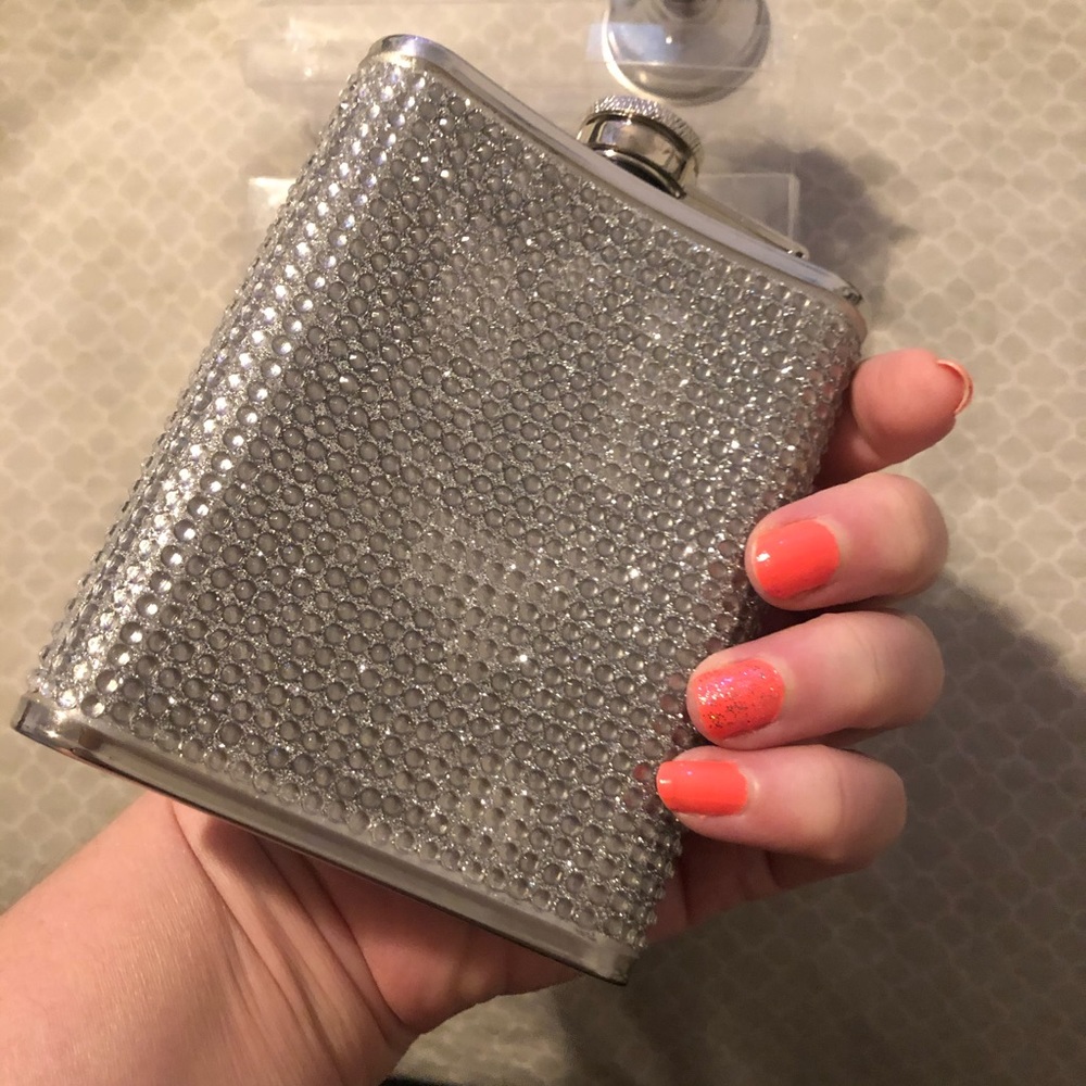 Bling Stainless Steel Flask! Sparkling Flask, New!